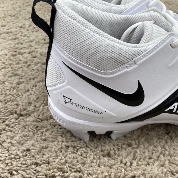 Nike Alpha Menace 3 Shark Mid Football Cleats Men's 12 White CV0582-100 - New - Picture 5 of 11